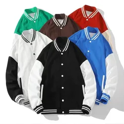 Baseballs Jackets New Fashion Casual Quality Patchwork Button Sports Coat Women Men Team Varsity Jacket Custom