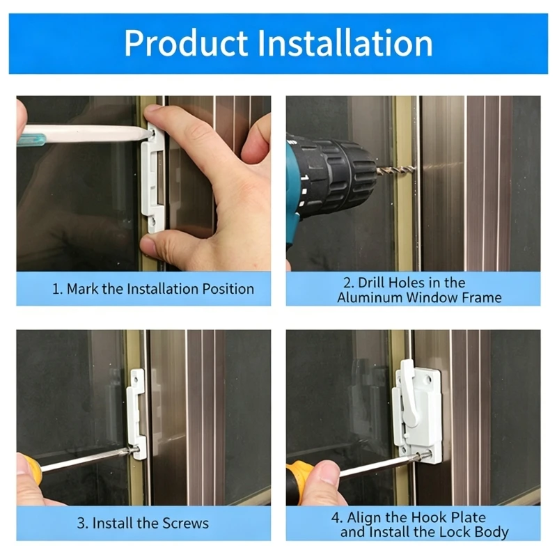 E1PC Manual Sash Latching Hardware for Sliding Window or Door Repair