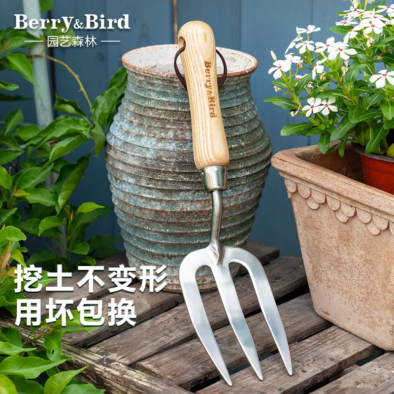 Gardening Forest Stainless Steel Three-tooth Household Green Plants Potted Plants Outdoor Loosening Tools Small Forks