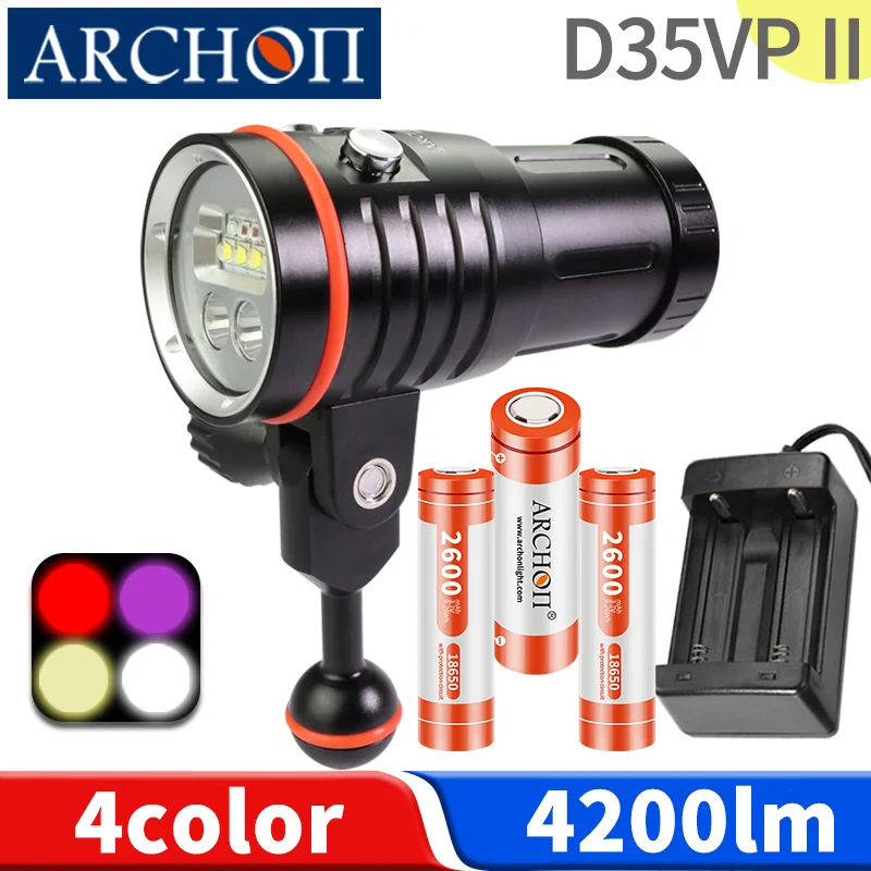 

D35VP II 4200lumen Diving video lights Scuba dive flashlight Underwater 100m Dive photography fill light Professional dive video