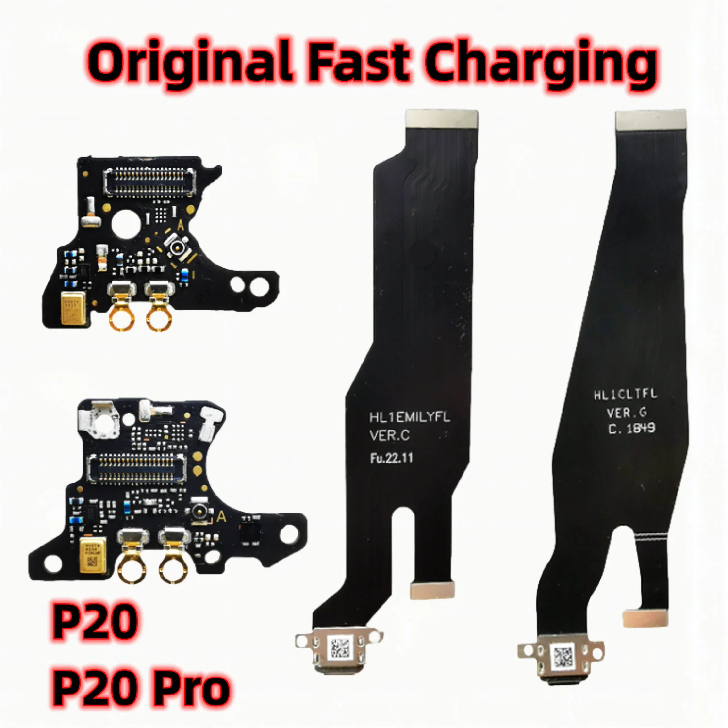 Original USB Charger Dock Mic Sim Connector Board Charging Port Flex Cable For Huawei P20 P30 Pro