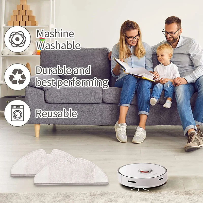 Kit de accesorios de microfibra para Xiaomi Roborock S5 MAX, S6 Pure, S50, S51, S55, S6, E4, 8 Uds.