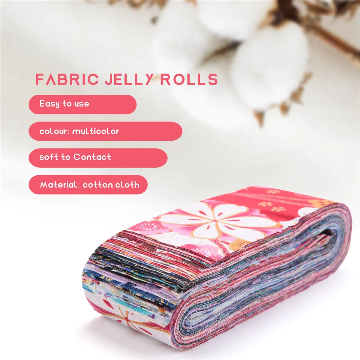 40 PCS Jelly Roll Cotton Fabric Quilting Strips DIY Sewing Craft Fabric Bundle Patchwork Supplies 6.5X50cm HOT