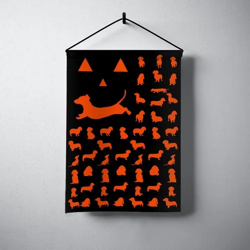 Dachshund Dog Halloween Flag Dachshund Dog Witch Flag Dachshund Dog Pumpkin Flag ZZO EEZ