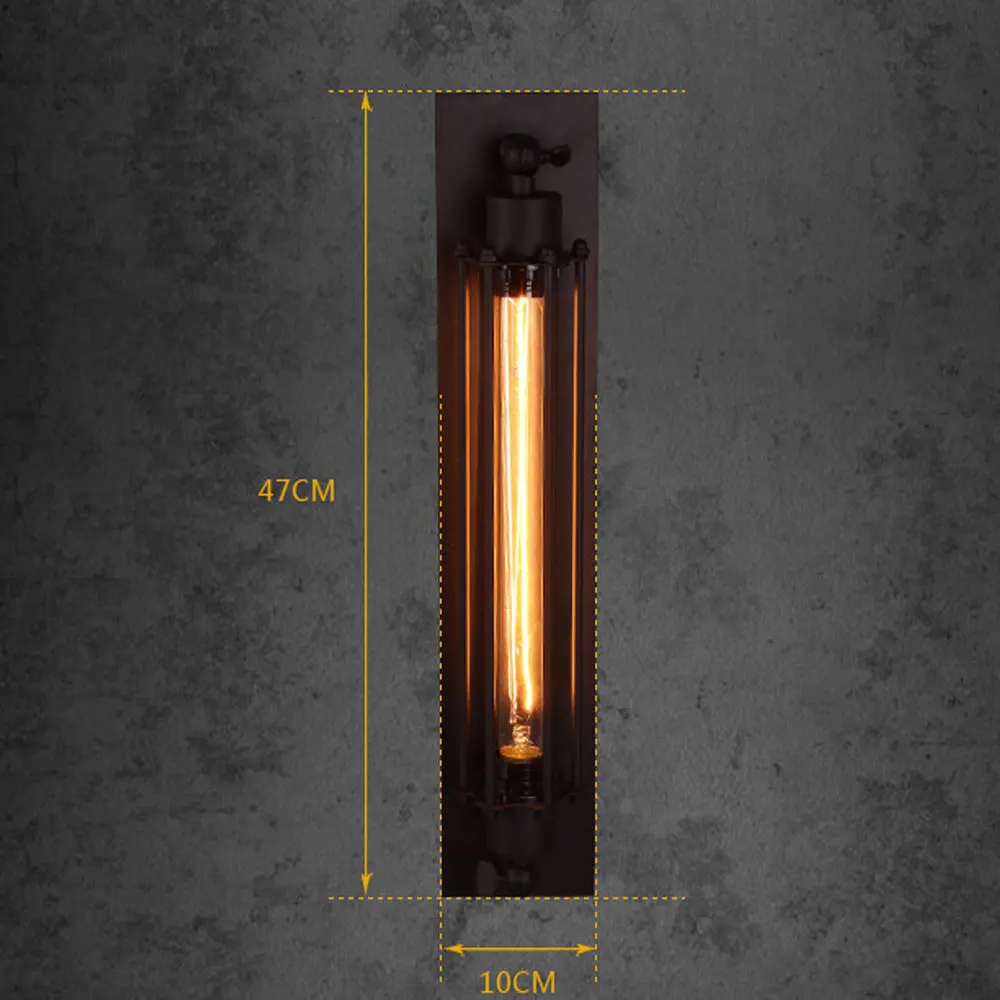 Led Flute Wall Lamp Retro Industrial Iron Black Finish For Living Room Bedroom Bar Restaurant Indoor Lighting Fixtures