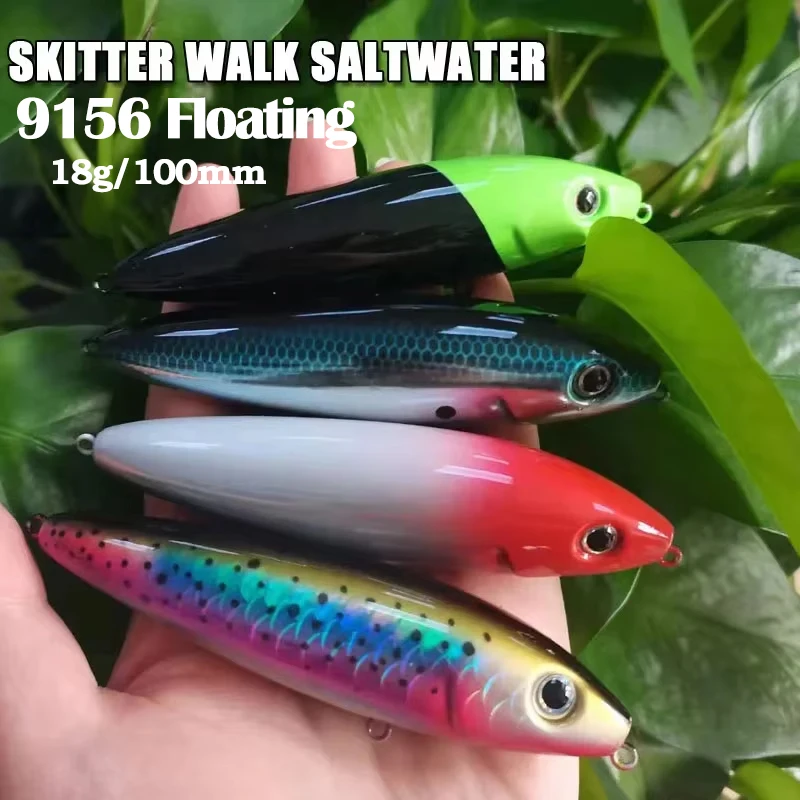 

18g 100mm Floating Pencil Lures Saltwater Skitter Trout Bass Swimbait Top Water Dogs Artificial Hard Bait Pesca Wobbler Supplies