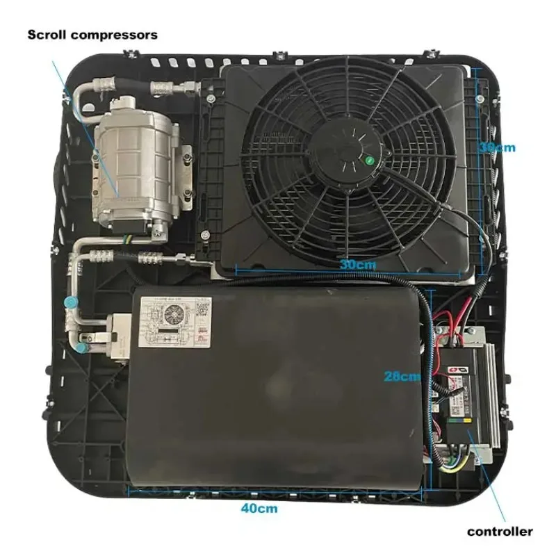 الكل في واحد على السطح بطارية السيارة شاحنة كهربائية Spal فرش مروحة 12 فولت مكيف الهواء لسيارة شاحنة Motohome #4