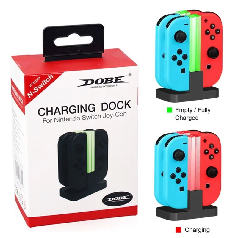 Dock di ricarica DOBE compatibile con Switch per controller modello Joy Con e OLED con indicazione LED lampione