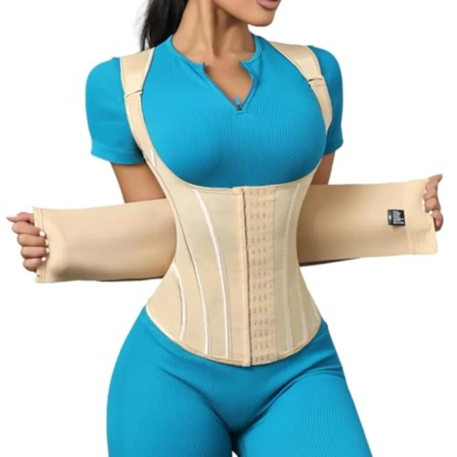 

Waist Cincher Shoulder Straps Shapewear Double Belt Corset Wrap Girdle Tummy Control Waist Trainer Shaper for Women