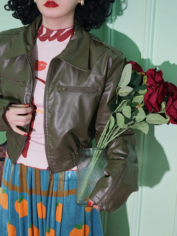 

Женская кожаная куртка Svel в стиле милитари, новая модель для ранней осени, приталенная, из искусственной кожи, на молнии