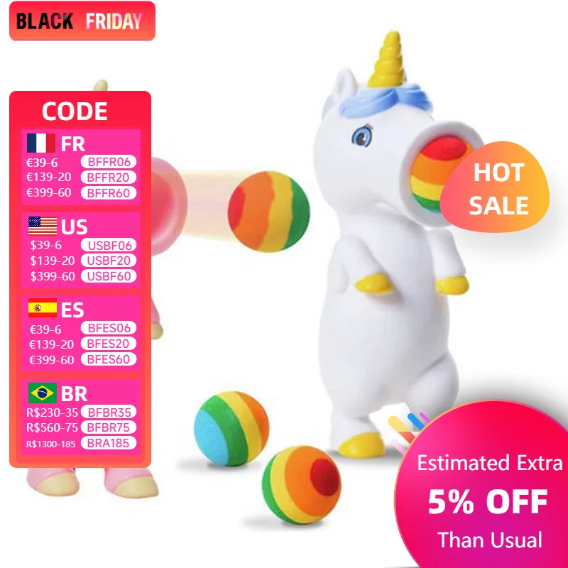 Funny Animal Pop Out Foam Balls Unicorns  Squeeze Shoots Ball Kids FidgetToys Stuff Weird Gadgets Autism Sensory Anti Stress Toy