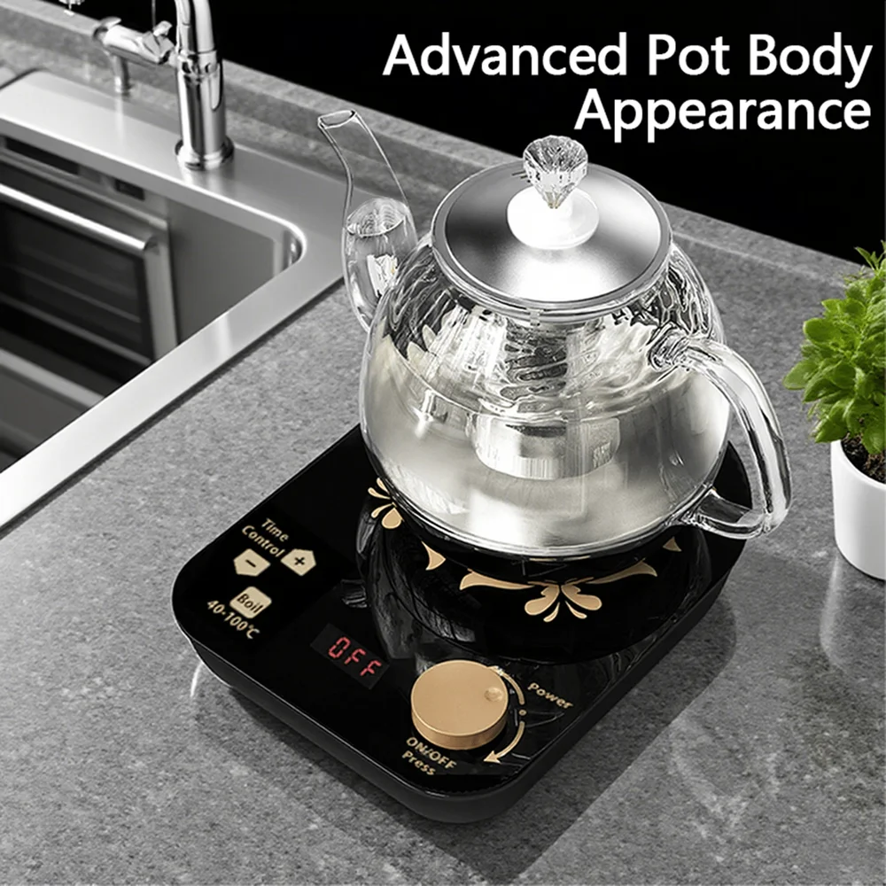 

MultiFunctional Glass Teapot 800ml Fast Heating, Cooking And Brewing Integrated Electric Kettle With Stainless Steel Filter