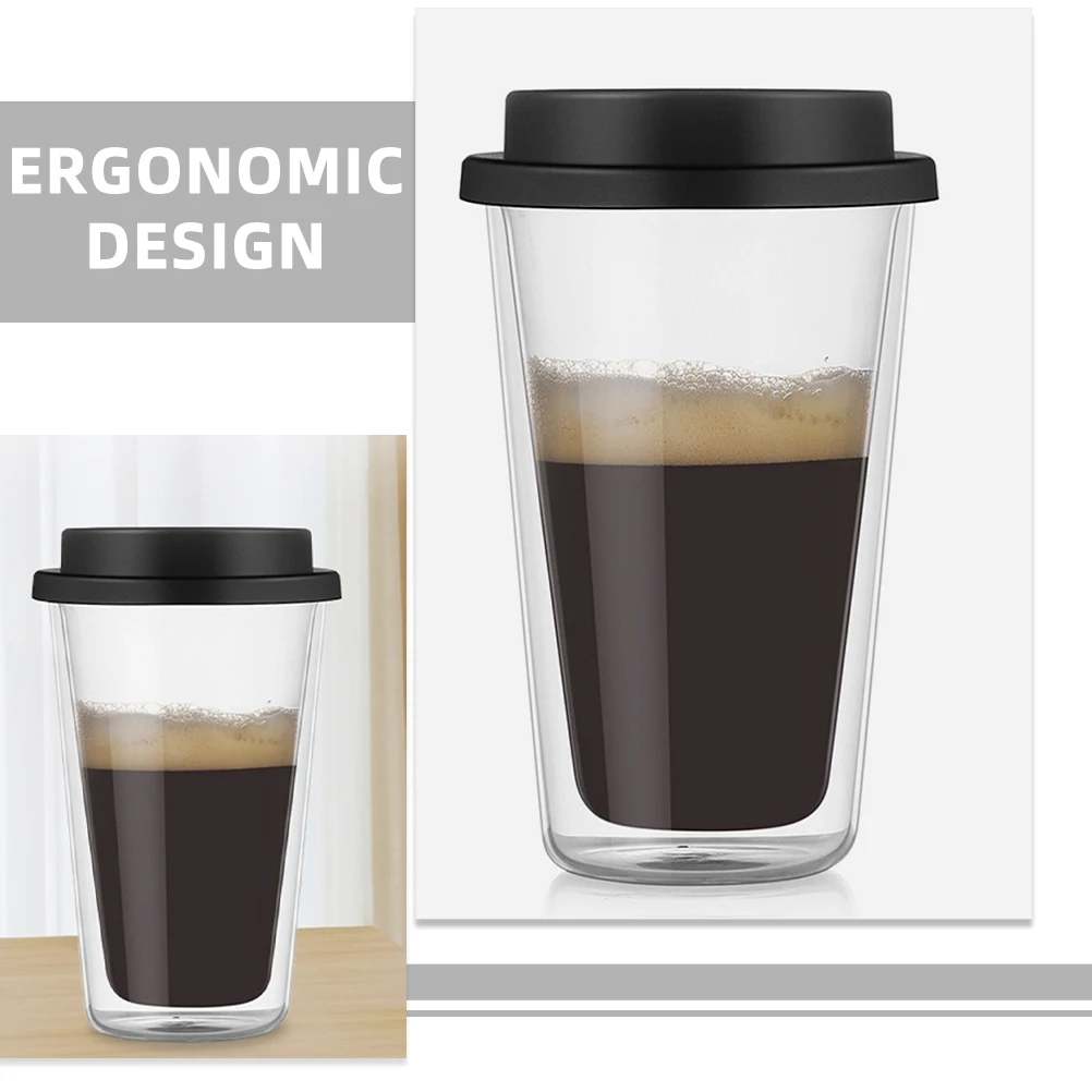 

Ergonomic Double Wall Glass Mug Compact Exquisite Design for Coffee Tea Milk Chocolate Water Party Drink Cups Reusable and