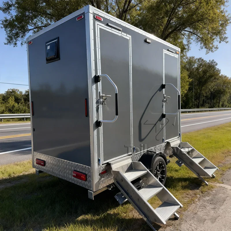

Multifunctional Luxury Bathroom Trailers Enclosed Portable Toilet Trailer Outdoor Mobile Restroom Trailer for Sale