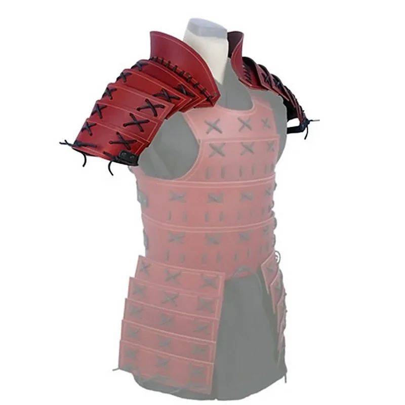 Medieval Ninja Samurai Shoulder Guard Armor Pads Viking Knight Cosplay Costume Steampunk PU Pauldrons Cover Cape Party Accessory