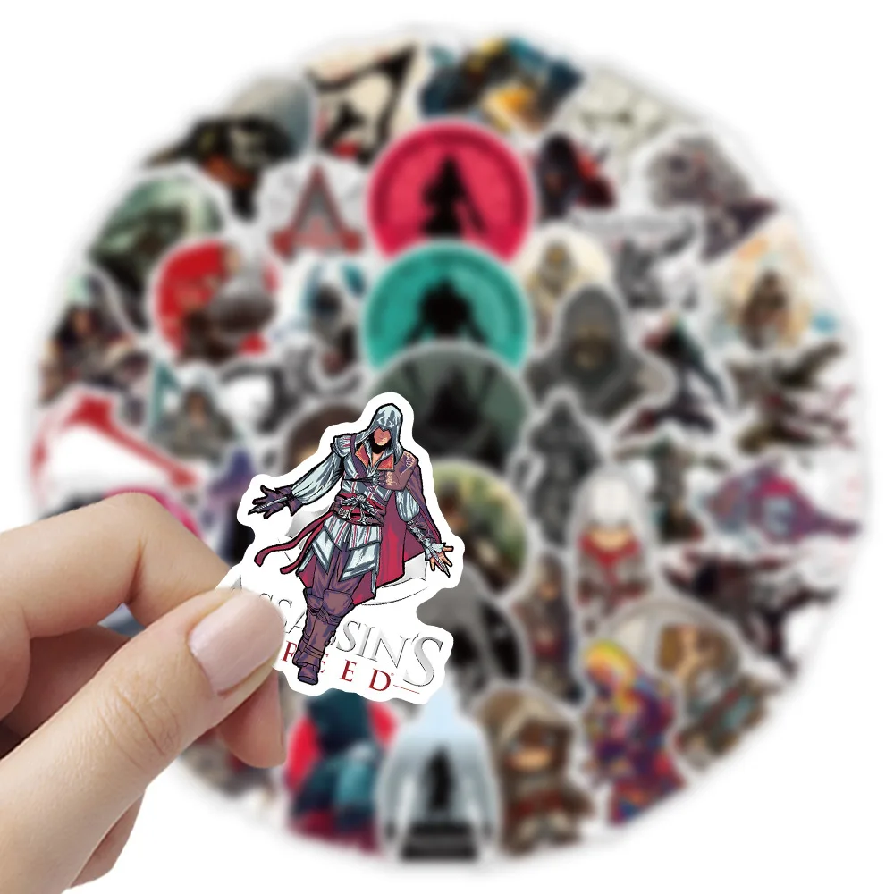 10/52PCS Assassin's Creed Stickers Action Adventure Game Sticker Cartoon Game Decoration DIY Graffiti Toy Laptop Phone Guitar