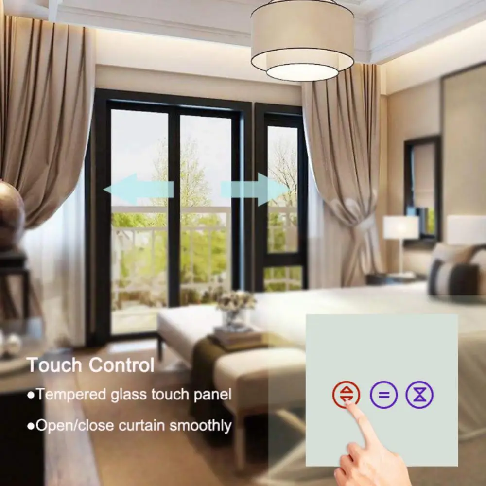 Wandpaneelschakelaar 100-240 V Led-achtergrondverlichting Wifi Smart Switch App-bediening Tuya Touch Gordijnschakelaar Smart Life Smart Home 10a