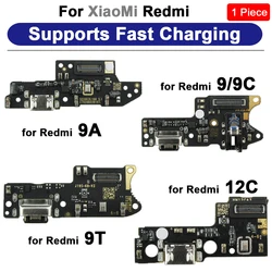 Placa de Carregamento Rápido para Xiaomi Redmi 9, Carregador USB, Dock Port Connector, Módulo de Cabo Flex, Suportes, 9A, 9C, 9T, 12C