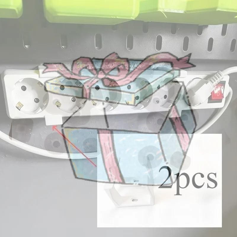 【CCA】2Pcs 3D Printed Outlet Fixer, White/Black Wall-Mounted Power Strip Holder, Sturdy Cable Manager With