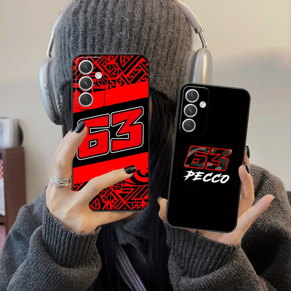 Mobile Pecco Bagnaia Phone Case for Samsung Galaxy S24 S23 S22 S21 S20 S10 S9 Plus FE Ultra Lite Black Smartphone Cellphones