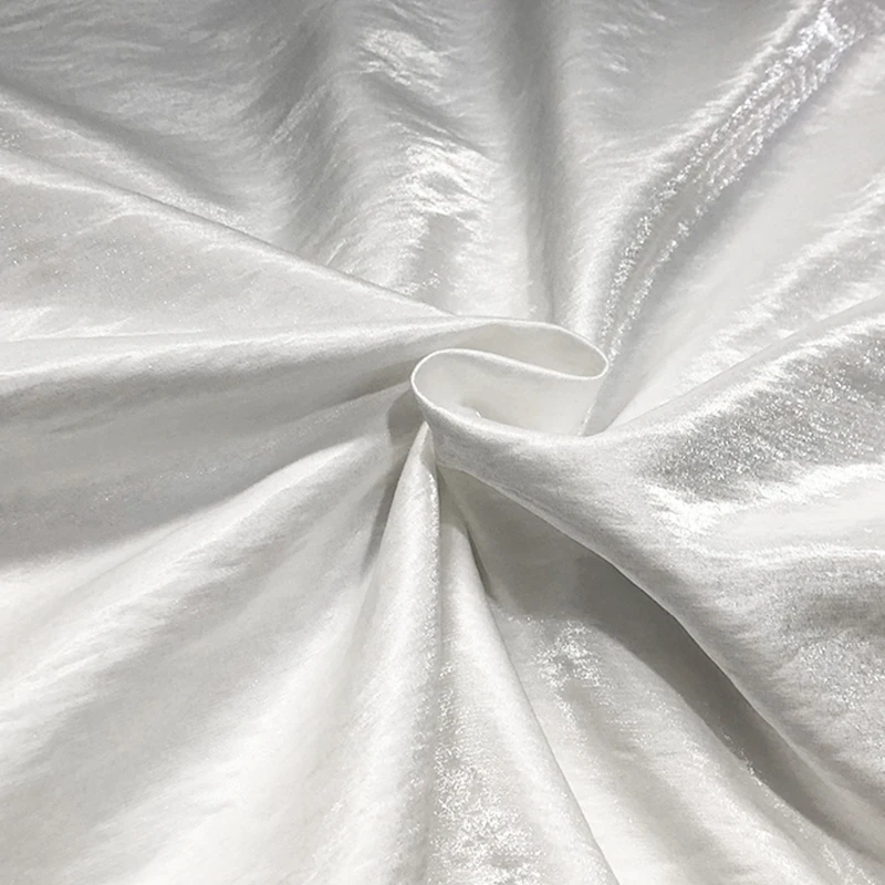 Thick and Shimmering Metallic Fabric - Silk Brocade for Evening Dresses - Linen Look with a Natural Sheen - Sold by the Meter