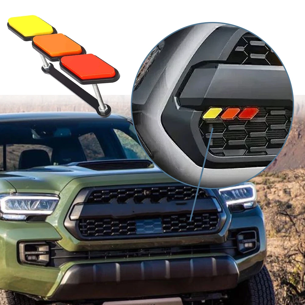 3 Colors Front Hood Grille Badge Decal Sticker Emblem for Toyota Tacoma 4Runner Tundra Sequoia Rav4 Highlander