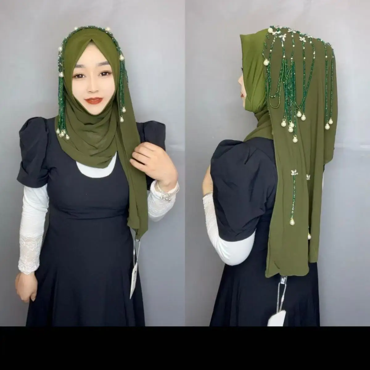

Abaya Hijab Muslim Women Shawl Lace Headscarf Luxury Tassels Scarf Malaysia Prayer Kufi Islam Saudi Arabia Turban 05530