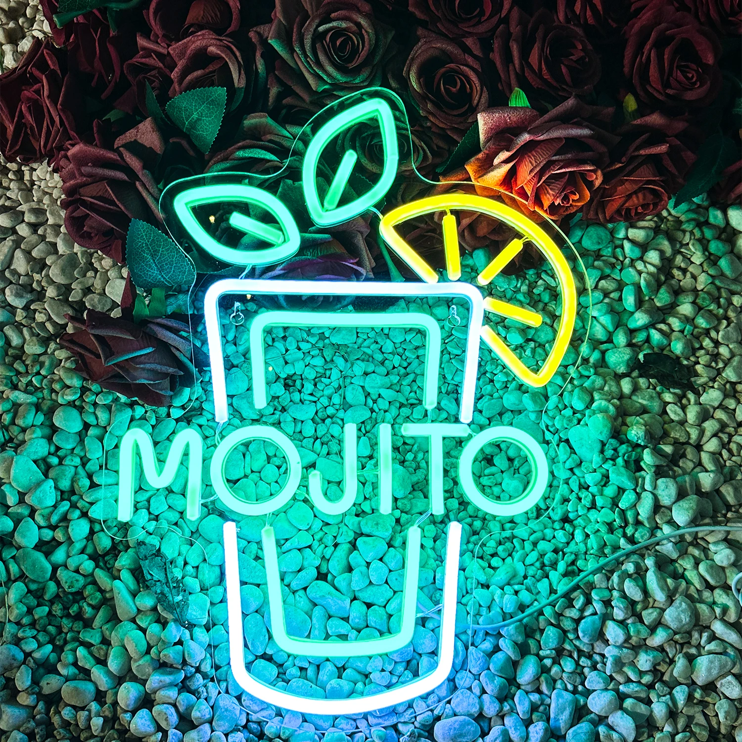 Велосипедный велосипед Mojito из винного дерева, неоновый домашний магазин, бар, искусственная фотокамера, фотосессия, искусство, годовщина, день рождения, атмосфера