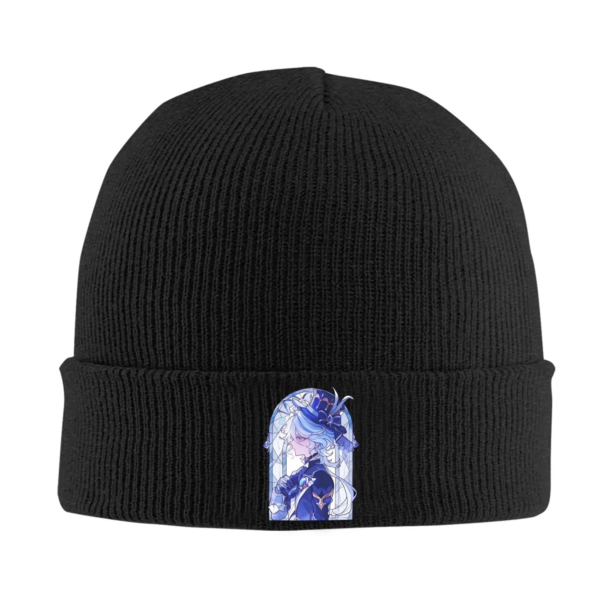 Stained Glass Furina Hat Autumn Winter Beanie New Genshin Impact Game Cap Female Male Acrylic Knitted Hat