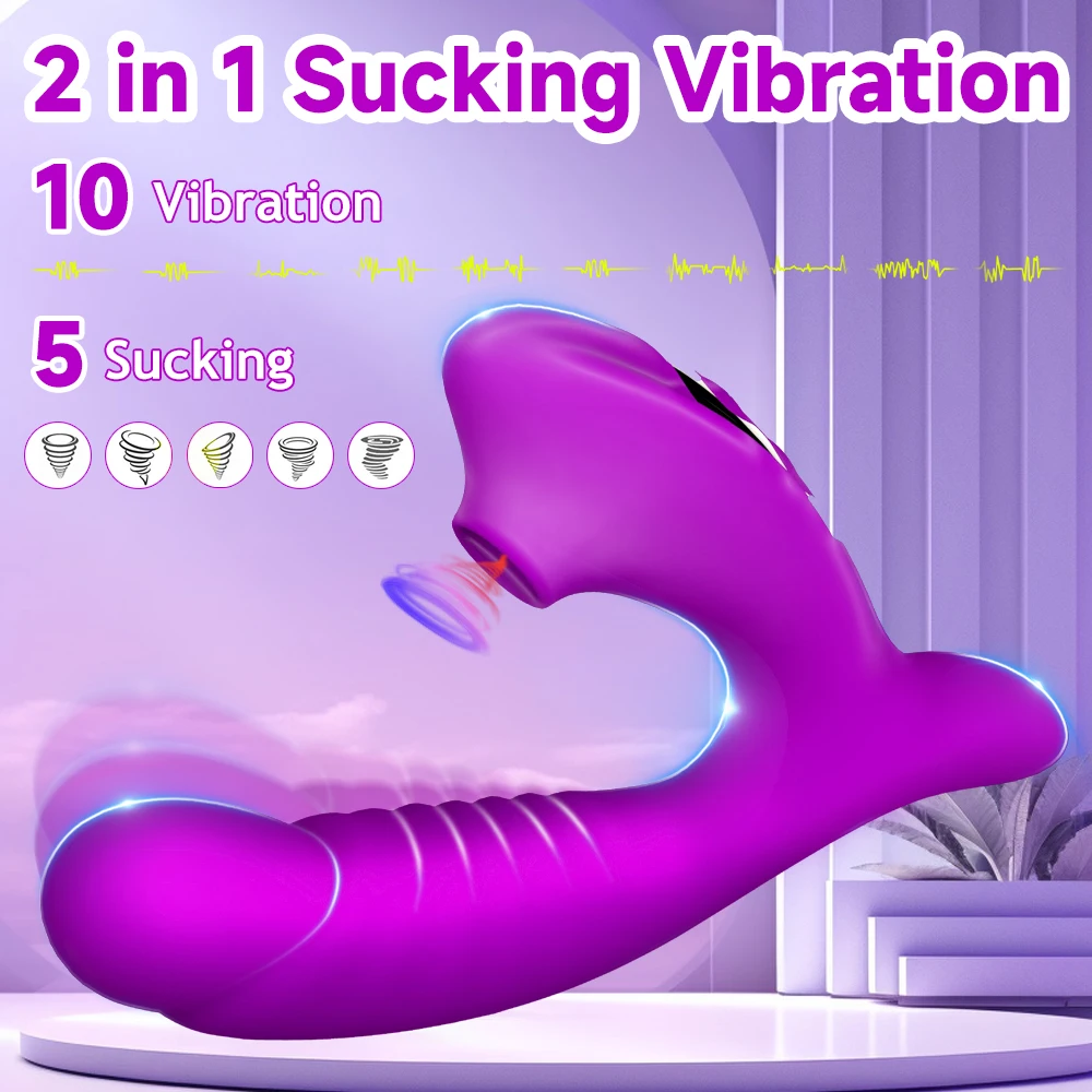 G-Spot Dildo Vibrator Clitoral Suction Cup With 10 Powerful Modes Oral Sex Adult Sex Toy For Women Clitoral Stimulator Couples