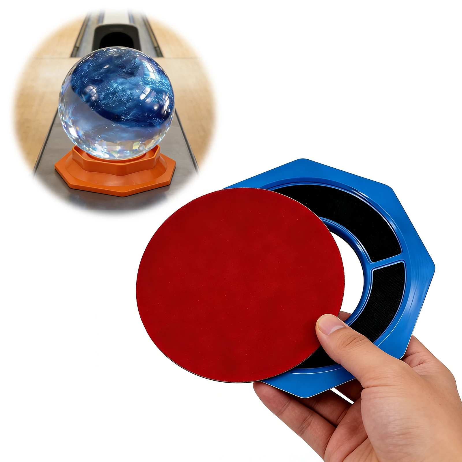 

Держатель для шаров для боулинга, многоразовый инструмент для ухода за поверхностью, инструмент для шлифовки и хранения, совместим со всеми шарами для боулинга