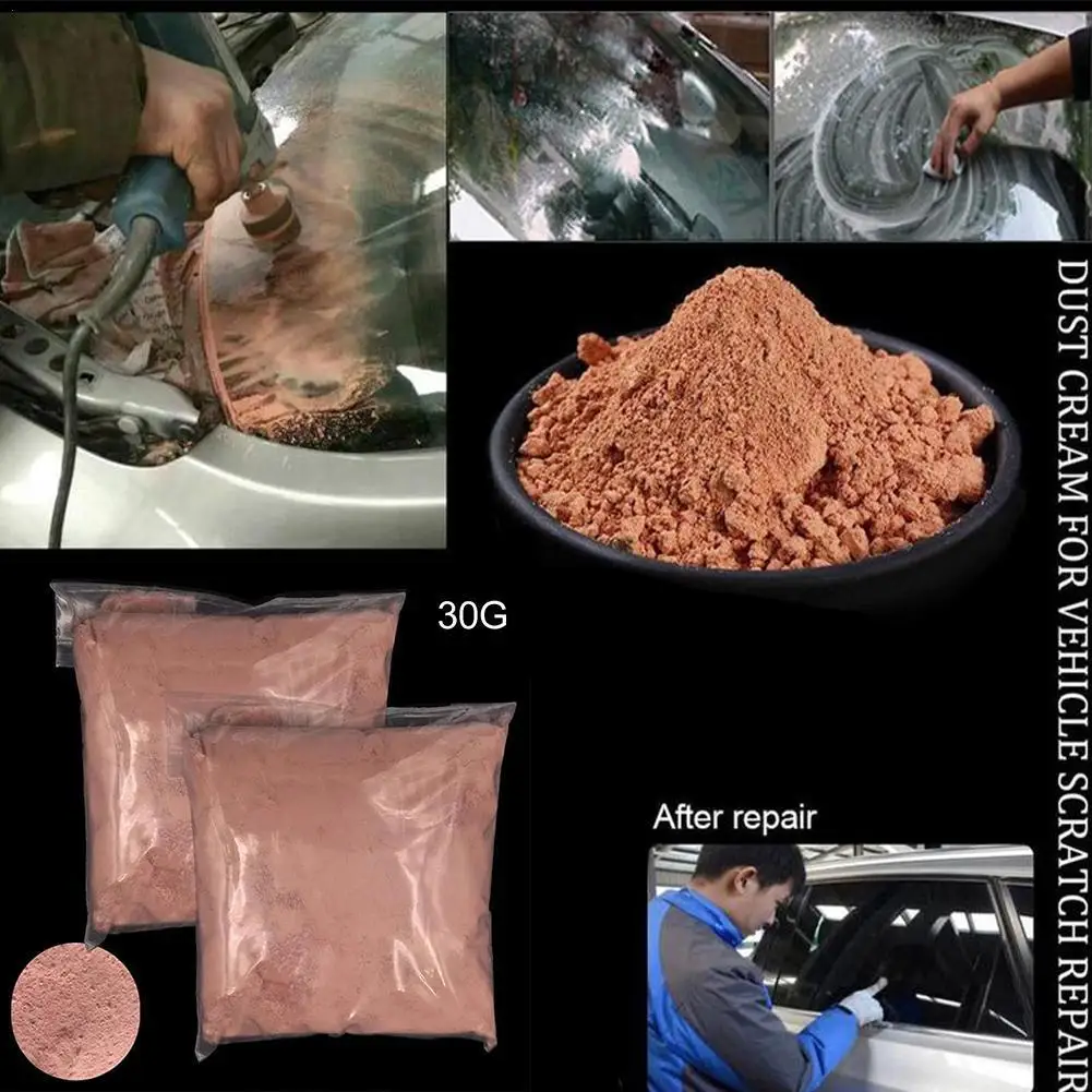 車のフロントガラス研磨パウダー、ガラスの傷の修理、ほこりの除去ペースト、車の塗装アクセサリー、30g