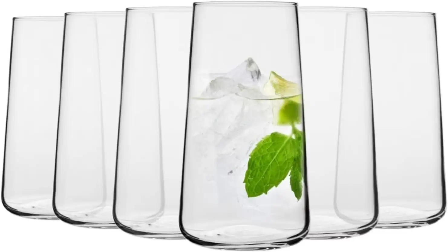 

Drinking Glasses Set of 6 – 20.3 oz Large Highball Tumblers, Clear Glassware for Water Juice Cocktails, Dishwasher Safe