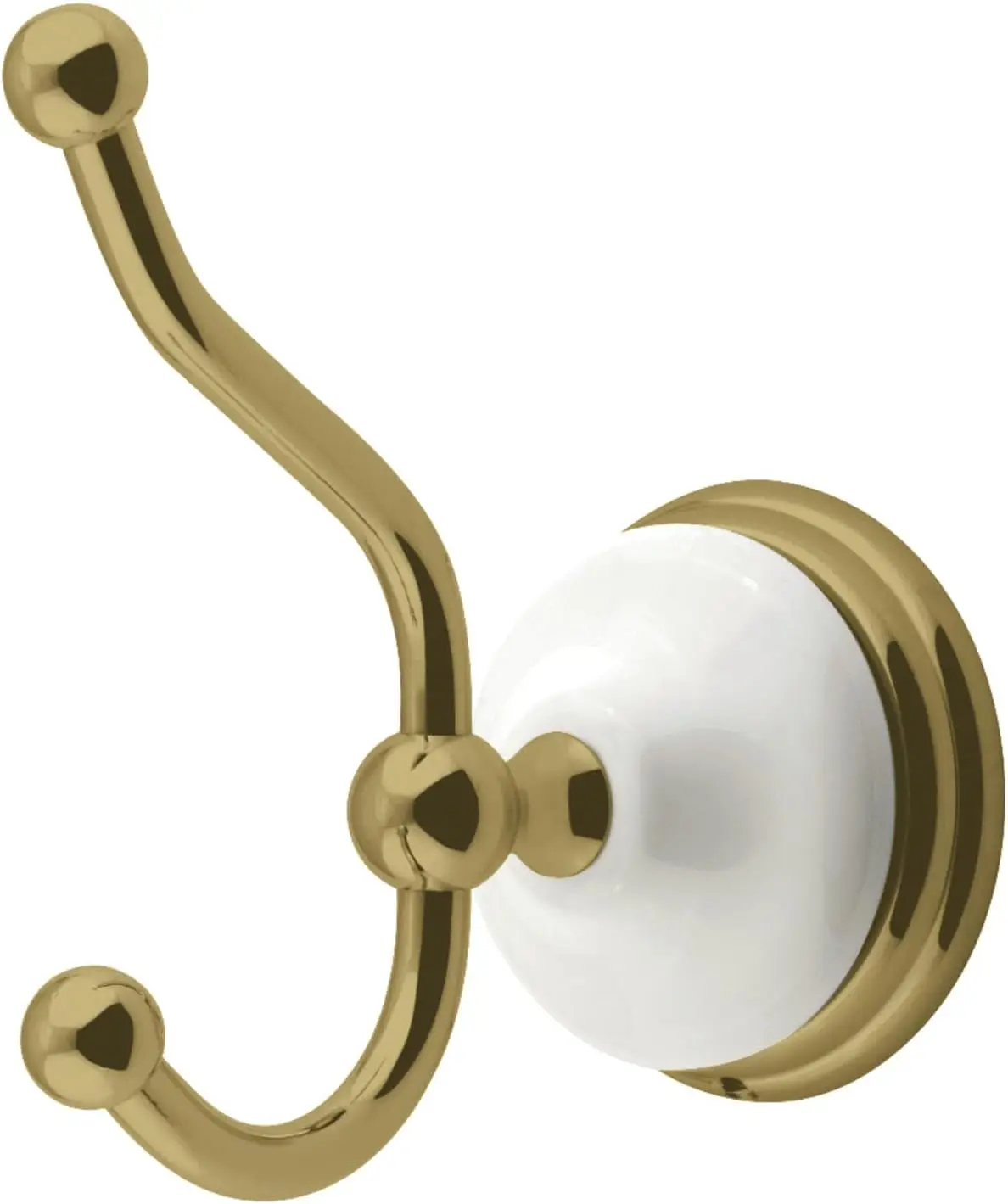 BA1117PB Victorian Robe Hook, Polished Brass,4-5/8" Length