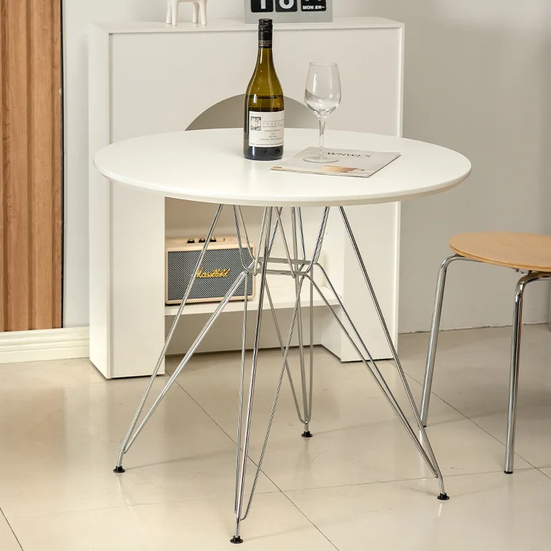 

Nordic, white, round table, minimalist, household