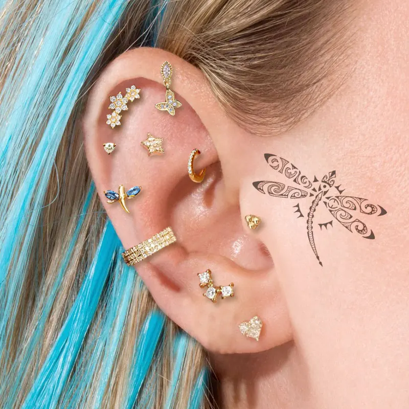 Heart Flower Tragus Helix Rook Ear Piercing Kit for Women Stainless Steel Stud Earring Cartilage Piercing Star Butterfly Jewelry