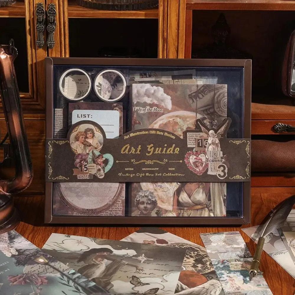 125Pcs/Set A6 Scrapbooking Set Retro Vintage DIY Diary Album Art Guide Mushroom Chronology Back To School Stationery