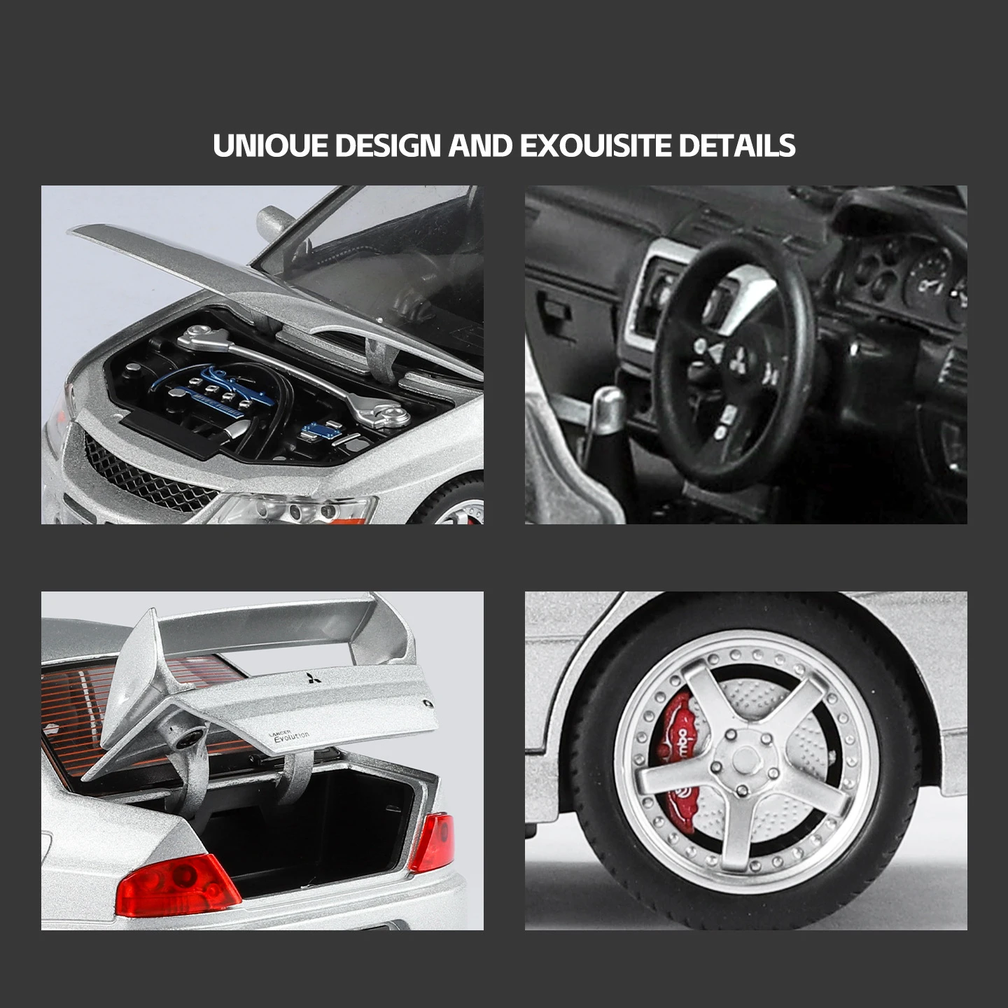 1:24 Mitsubishi Lancer Evolution IX EVO alliage modèle de voiture jouet moulé sous pression métal coulée son et lumière voiture jouets pour enfants véhicule