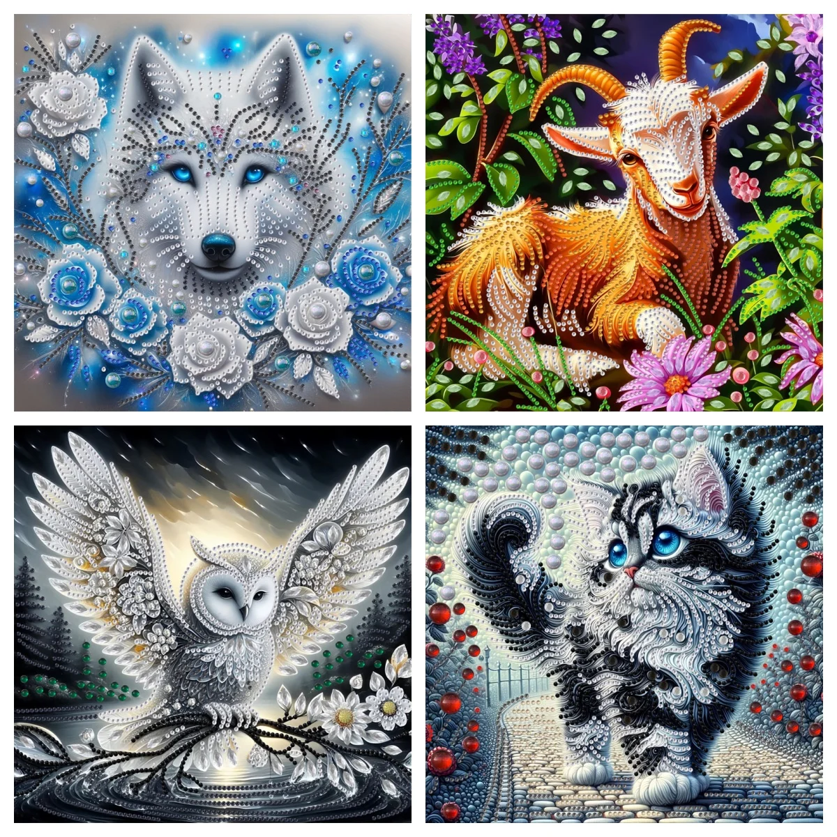 

1 DIY специальная форма алмазного искусства животное безрамный кристалл алмазная живопись набор, украшение стены Рождественский подарок