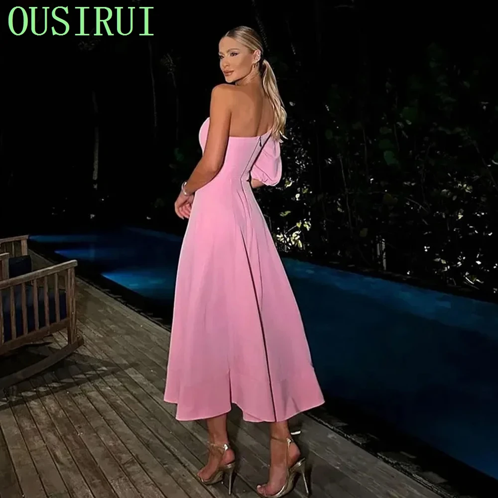 OUSIRUI élégant fleur découpé Maxi robes femmes mode une épaule manches dos nu robe Chic dame fête Club robes