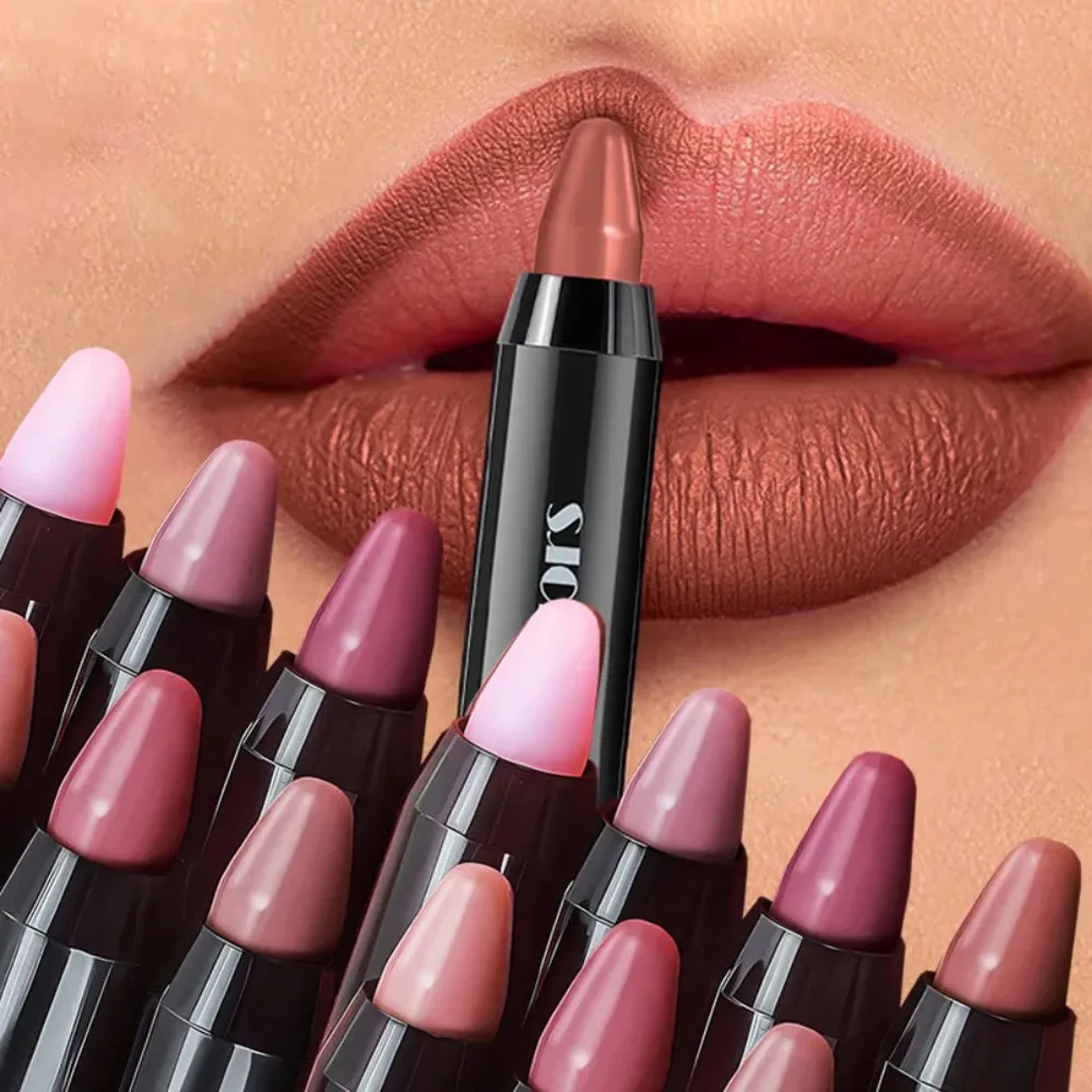 Long Lasting Brown Lip Liner Pencil Easy To Color Waterproof Matte Lip Contouring Pen Moisturizing Lipstick Crayon Pigments