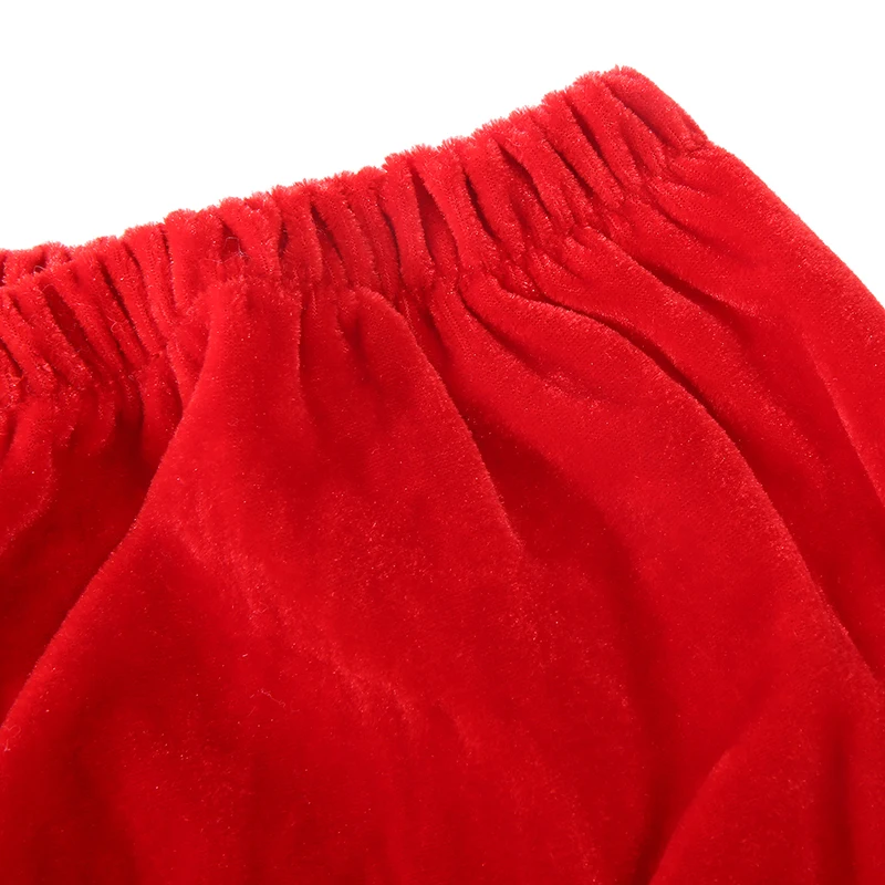 Weihnachtsmann Hose Roter Samt Weihnachtskostüme Feier Kostüme Unisex Zuhause Pyjama Hosen Warme lange Unterhosen – Detail 8