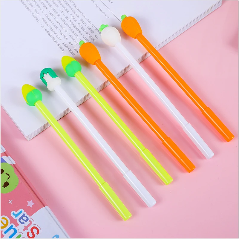 Wholesale Vegetable Soft Rubber Head Gel Pens Set Corn Cabbage Radish Three Dimensional Office Supplies