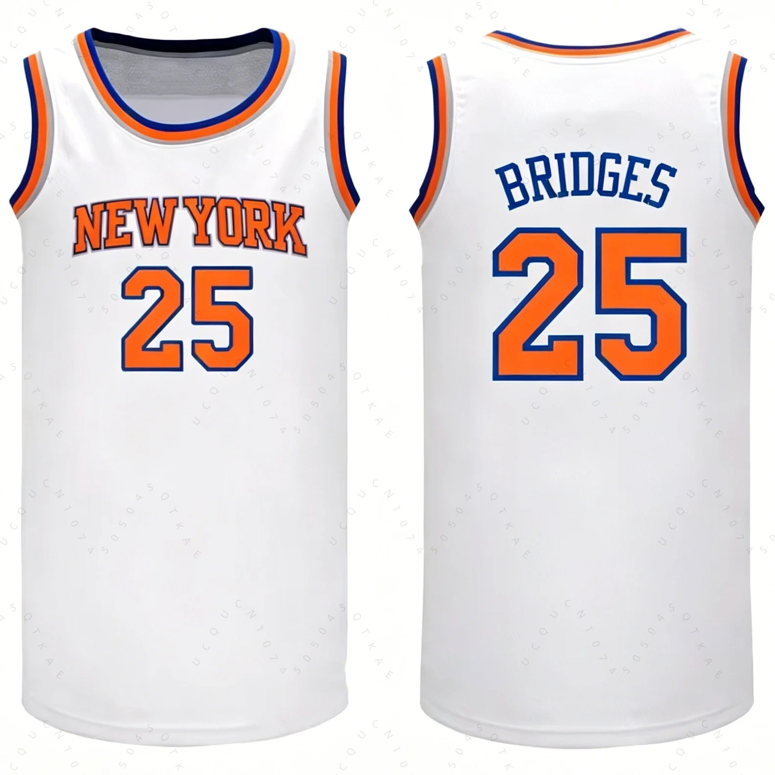 New York Style 2026–27 Finals Champions Brunson 11 Towns 32 Bridges 25 Anunoby 8 Hart 3 Basketball-Trikot Strandweste Fan-Tops – Detail 10