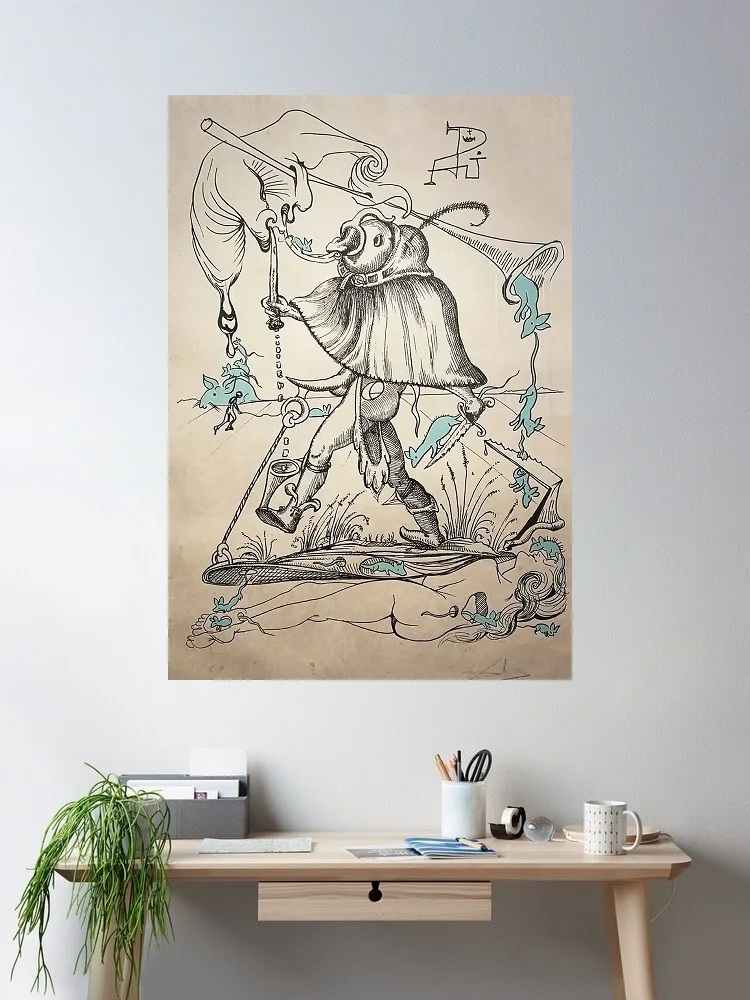 

"Les Songes drolatiques de Pantagruel" Salvador Dali Painting , Art Print Canvas Poster, Living Room Decor, Home Wall Picture