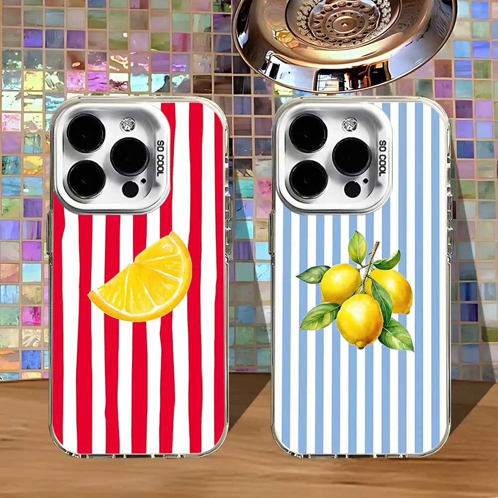 

Lemon Stripe Design Phone Case For iPhone 16,15,14,13,12,11,Pro,XS,Max,Plus,Mini,SE4,E White Matte Shockproof Cover