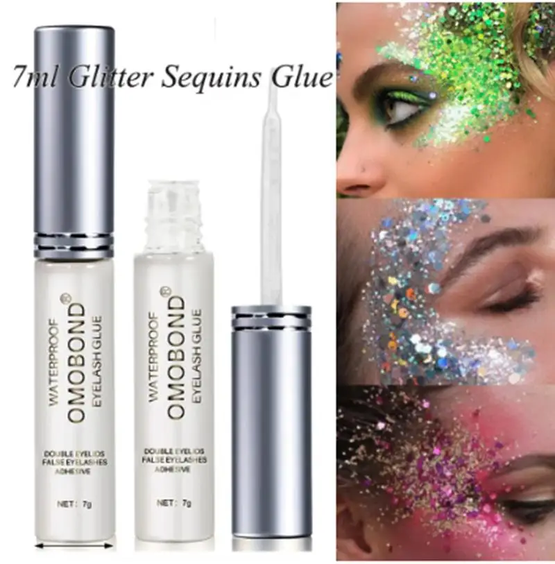 7 ml Professionele Glitter Pailletten Lijm Lijm Supersterke Clear Wimper/ShinyNail Lijm DIY Gezicht/Lichaam make-up Lijm