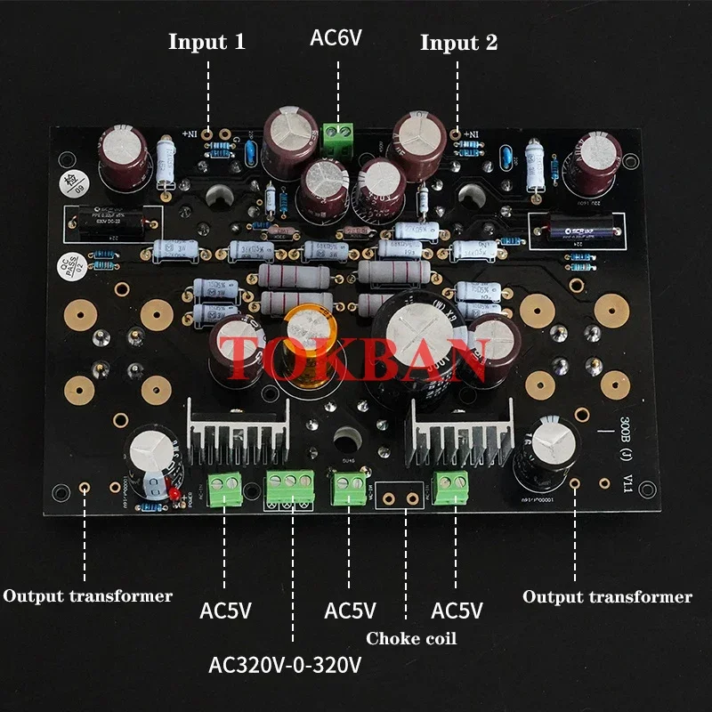 Tokban 300bパワーアンプボード、真空管アンプ、diyキット、シングルエンド出力、hifiオーディオ、アンプボード、クラスa