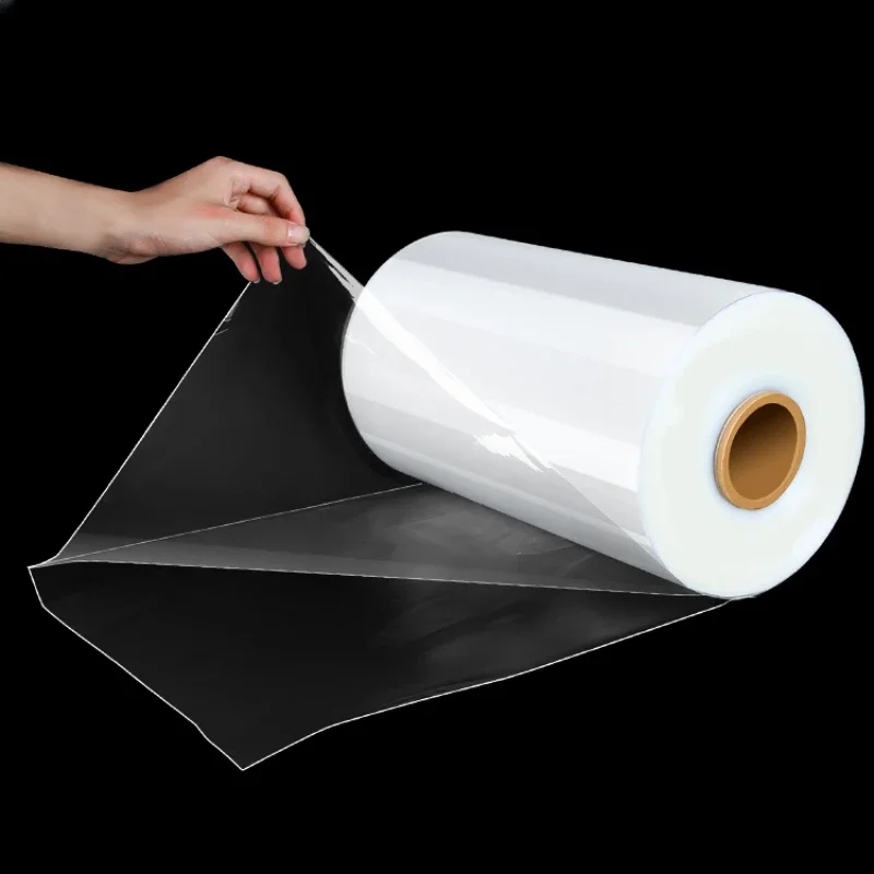 POF Heat Shrink Film Folded Membrane Transparent Thickening Plastic Protective Films Food Grade Plastic Sealing Tea Roll Packing