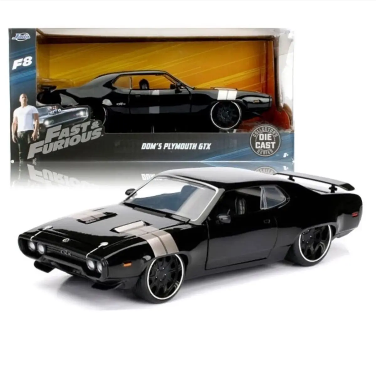 1:24 Plymouth GTX Fast & Furious 8 Dom Ride Alloy Car Model Decoration Model